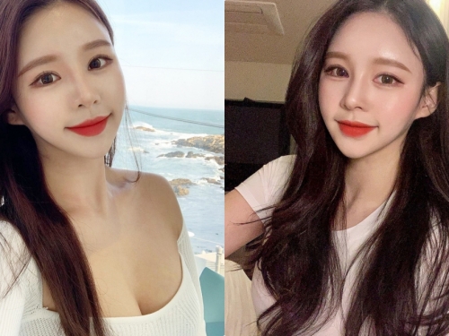 氣質美女姐姐「賞海景深溝乍現」，就算天氣冷還是要穿比基尼下水！