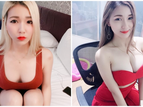 正妹「白皙美乳」滿到溢出來！「完美低胸視角」殺爆全場啊！