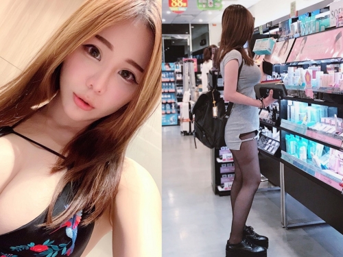 橫看成嶺側成峰！藥妝店驚見「胸狠透膚黑絲襪妹」側邊完全失守　本尊竟是學霸插畫家
