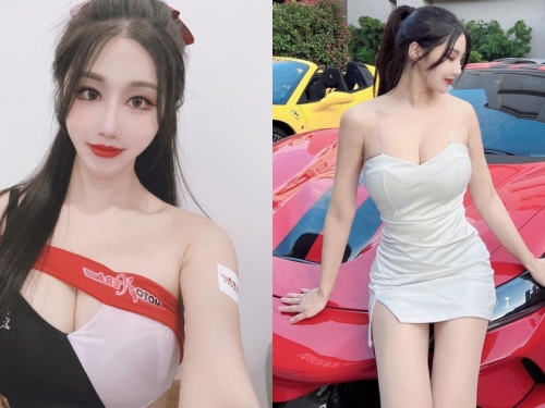 麗寶賽車場「白皙雪乳正妹」夏小允，超惹火Ｓ曲線讓人看了猛踩油門！