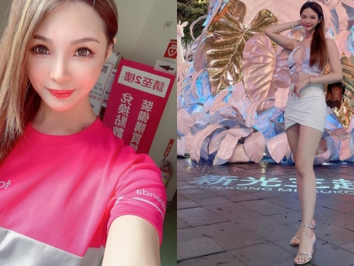過年不打烊！「正妹外送員」Michelle 雪兒私下穿搭超火辣，雪白美腿傲人美胸好驚人