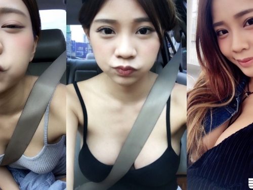 這樣太危險！正妹「背心圓乳」被安全帶勒出邪惡形狀！看到怎麼好好開車...