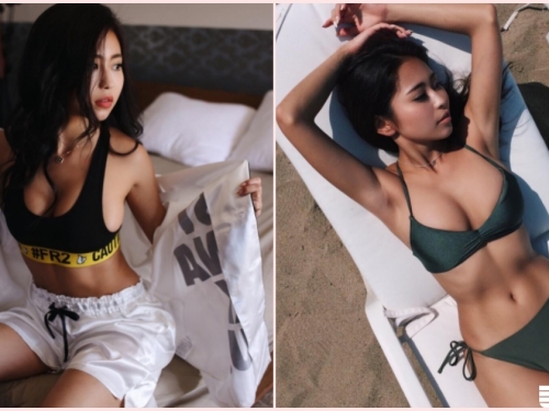 火辣辣！「小麥色正妹」美乳畫面好吸睛！海邊激曬熱乳有夠養眼…