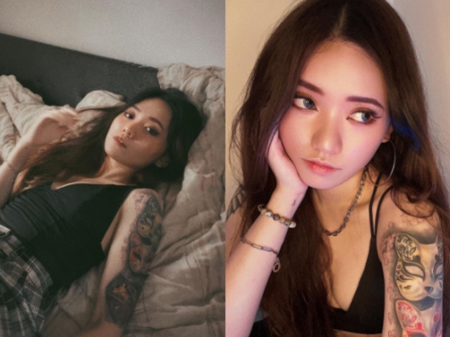 「刺青冷妹」隨意騷弄都撩人，倒出「深美濠溝」激發男人挑戰慾