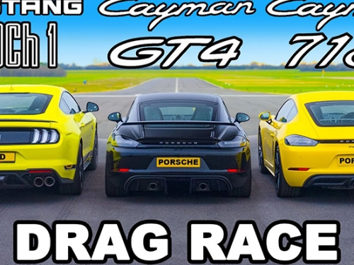 [影]叫小赫的美國野馬 Mustang Mach 1 來挑戰歐陸跑車 Cayman GT4 & 718 啦！