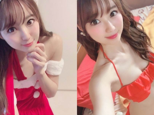 甜美麻豆穿上「低胸聖誕裝」，一前傾「飽滿胸型曝光」！