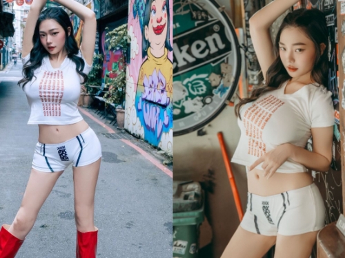 火辣女神「苡昕Yuri」現身西門町美國街，「狹長媚眼」根本台版Jennie！
