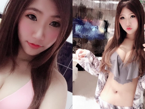 酒窩甜心「娃比」第一次粉紅比基尼挑戰！含苞待放的不只少女心，還有少女酥胸啊～