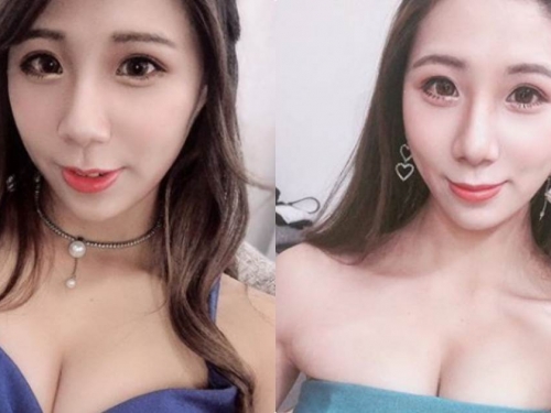 大眼甜心正妹SG「婕兒」，穿低胸洋裝展現「迷人事業線」！