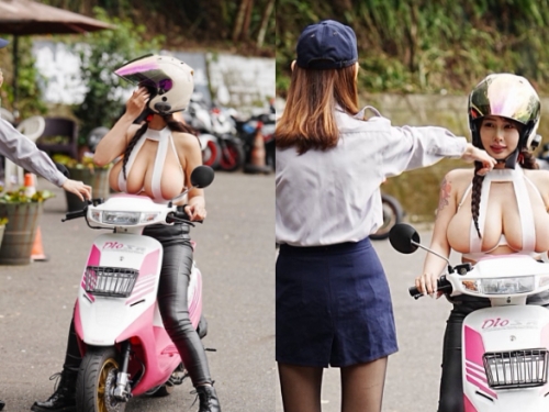 穿太少被警察攔檢？巨乳女騎士胸前自備雙氣囊疑似妨害風化