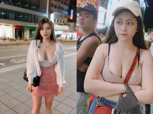 巨乳女神「Yumi.k」路邊大解放「金字塔型深邃乳溝」一覽無遺　光棍節一個人也不怕啦
