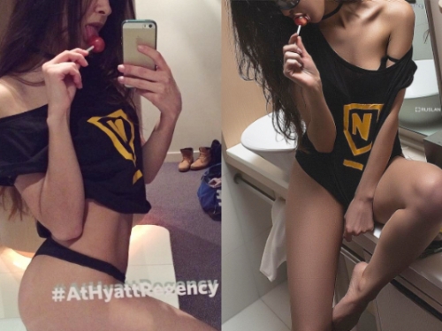 騷氣逼人！姐姐太辣讓人忍不住想欺負　大襯衫滑落「渾圓嫩乳」掉出來啦