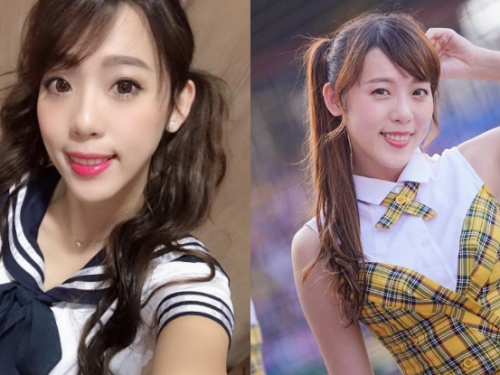 兄弟的果然很兇！「可樂白」甜美微笑親切迷人，白嫩美體熱舞起來讓球場瞬間嗨翻！