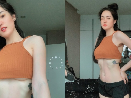 若隱若現讓人瘋狂！泰國網紅 Suntung 捲衣掉出誘人「南半球」