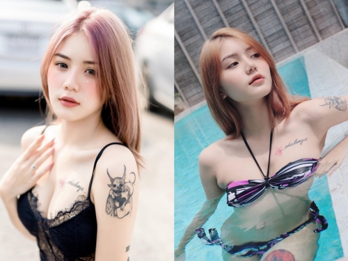 刺青8+9泰奶妹「𝒩𝒶𝓉𝓉𝒶𝒸𝒽𝒶」冷豔外表騷氣滿點　笑起來卻意外甜