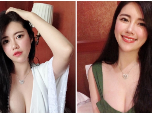 姊姊好辣！「巨乳正妹」小鹿在飯店默默解放火爆身材，這胸器太誇張啦