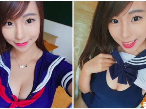 甜美學生妹「外露性感美乳」，極品美胸辣到讓人好心動！