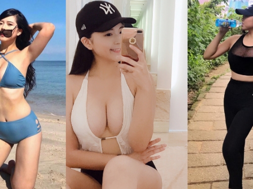 人高奶大！甜美正妹身材異常「胸狠」　更衣室自拍白嫩奶球差點掉出來！