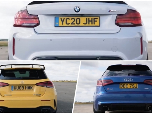 [影] 德國性能小車直線大亂鬥：Audi RS3 Sportback、BMW M2 CS、Mercedes-AMG A45 S