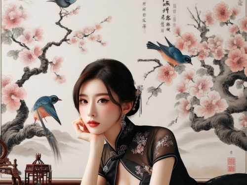 古典風旗袍妹子