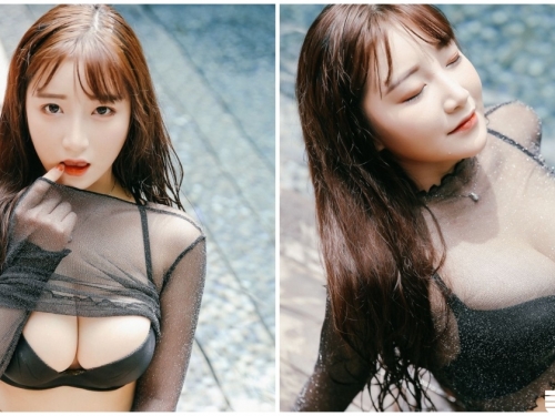 好邪惡！爆乳妹「泳池曬巨大美乳」，兩顆「白嫩饅頭」太引遐想...