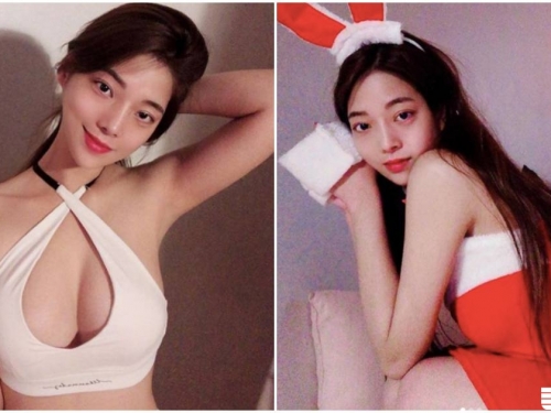 大尺正妹穿上「低胸聖誕裝」，側乳胸型超突出，IG爆乳畫面實在太猛！
