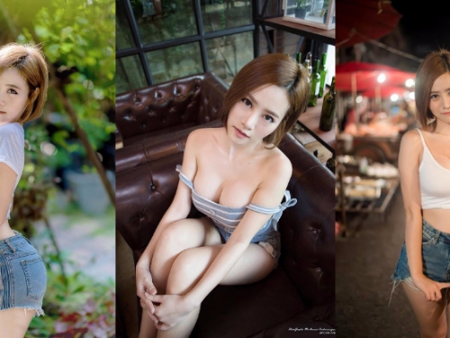 「雪白嫩乳」上下跳動！「巨乳正妹」乳浪深溝的魔力沒有男人擋得住！
