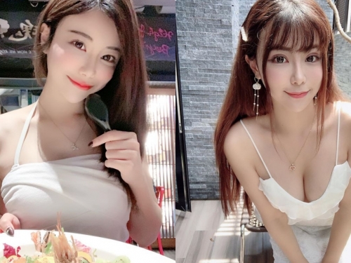 抖音爆乳正妹「郭紓婷」彎腰問好，「性感美乳」比食物還誘人！