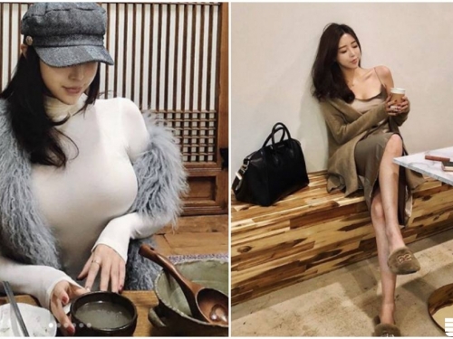 美乳正妹用餐「快把緊身衣撐爆」，旁邊客人都受不了了！