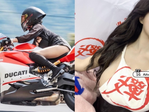 重機女騎士「艾妃 Aifei」分享跑山超猛視角　巨乳壓車降低風阻