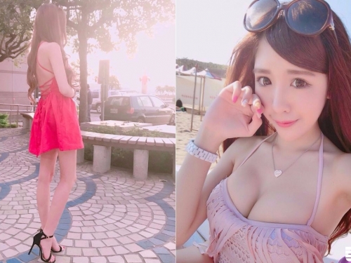 街上捕獲「超長美腿正妹」．轉過來胸前「超重份量」看了都暈了！真的天菜無誤！