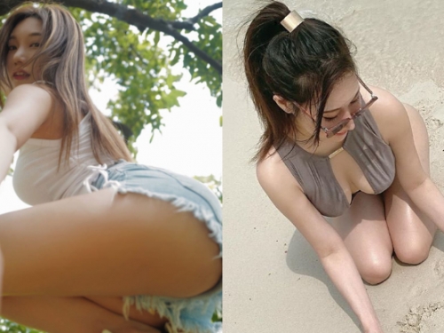 完美視角！「小狐狸Sica」深蹲下壓「性感蜜大腿」，褲間陰影讓人只想往地上趴！