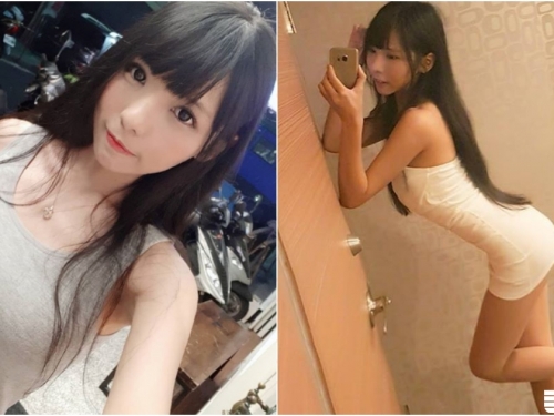 長髮萌妹自拍「角度好狂」，超火辣「細腰翹臀」感覺可以放東西在上面！
