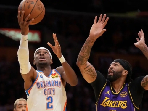 NBA》SGA狂砍36分！詹皇、AD「熄火」　雷霆101：93驚險擊敗湖人