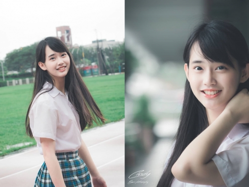 國體大正妹「洪子諭」日本制服+膝上襪造型超清純　超甜美「致命回眸」根本強迫戀愛啊
