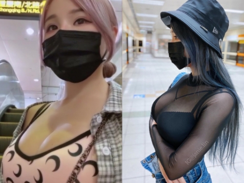 北捷手扶梯驚現爆乳妹「超大尺寸」緩緩上升，男性旅客塞爆，整套「捷運大膽自拍」...
