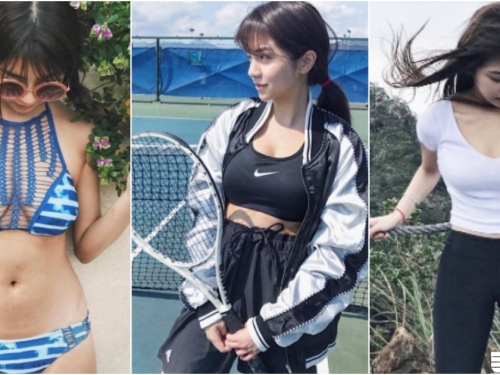 一起打球嗎！「爆乳網球正妹」笑容太甜美！身材「線條超邪惡」原來是世新妹子...