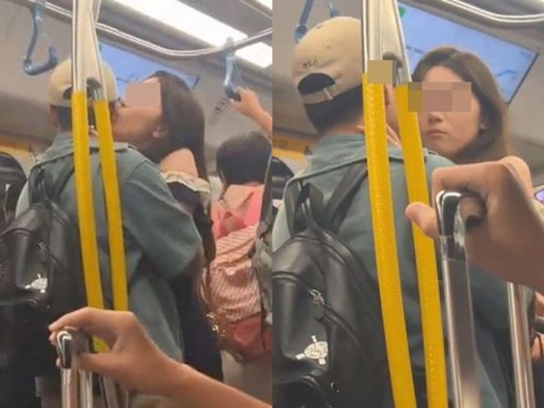 情侶車廂內無視他人「忘情激吻」 仙氣港女驚呆網：羨慕那男的