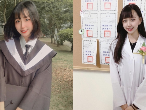 最美畢業生！醫護專科正妹「鹿媗」學士照好甜美，穿上白袍氣質滿分！