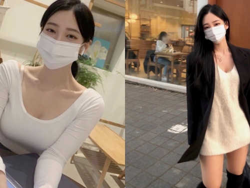 戴口罩防疫的「火辣長腿正妹」，街頭展現「性感好曲線」！