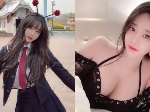 清純制服正妹變身「低胸爆乳妹」，兇狠上圍超級有料啊！