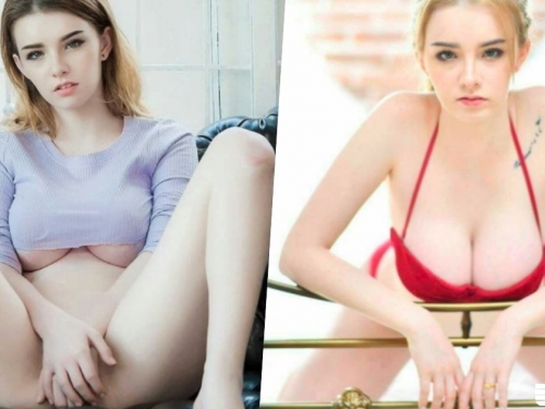 超狂「軟」實力！17歲混血嫩妹大露「白嫩肉包奶」！畫面好像在發光...