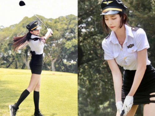 求上銬！重機女神「王晨飄」化身長腿女警，「扭細腰揮桿」讓人想犯罪！