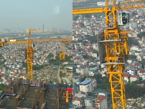 蓋房子樓頂「黃色吊車」如何長高 網一見：全解惑了