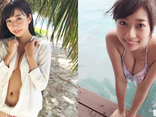 終極性感炸彈！嫩妹「沙灘曬乳」外套底下竟然是「肉彈深溝」超有料身材太養眼了！