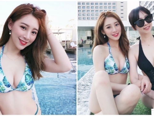 根本是姐妹！美乳正妹曬「超猛比基尼照」，旁邊的媽媽身材也太好了！