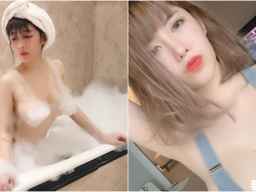 泡泡做的比基尼！「短髮巨乳妹」花樣百出，想盡辦法不穿衣服！
