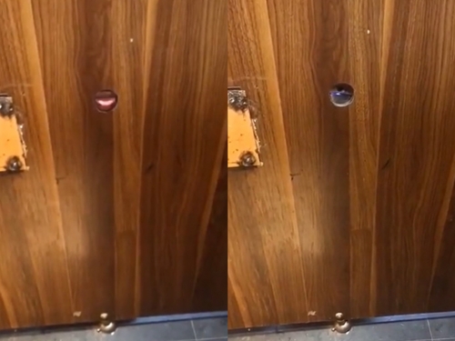 嚇壞！公廁門上出現「靈活小舌」 網提這樣東西反制變態