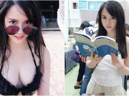 書展見到「大眼正妹」！神到本人原來是「白皙大奶妹」！飽滿美乳的W形狀好誘人啊！