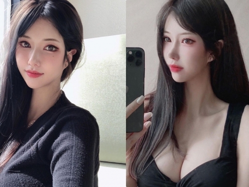 極其美豔的正妹「穿黑色超性感」，「優質曲線」很成熟誘人！